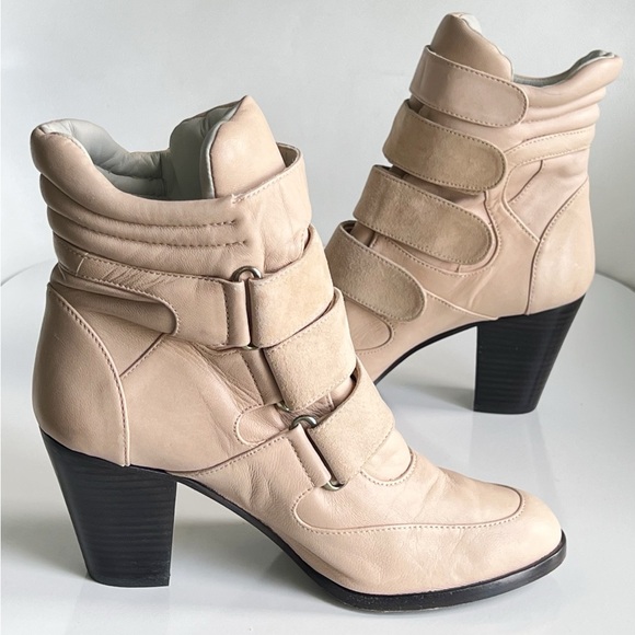 Plomo Tan Soft Taupe Leather Shooties Booties Rare Size 8 - 8.5 /  EU 39 - Picture 9 of 15